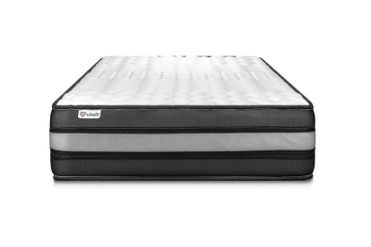 Ensemble Matelas Sommier 90x200 cm - Sommier Blanc (déjà monté) - Vital Power Zen