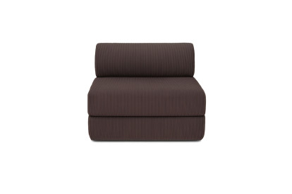 Canapé 4 places - 2 modules convertibles : Canapé 3 places + Fauteuil - Velours côtelé Marron