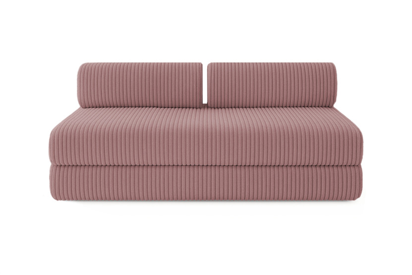 Canapé d'angle convertible 6 places - Velours côtelé XL - Rose