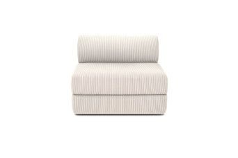 Fauteuil convertible et modulable - Velours côtelé - Blanc