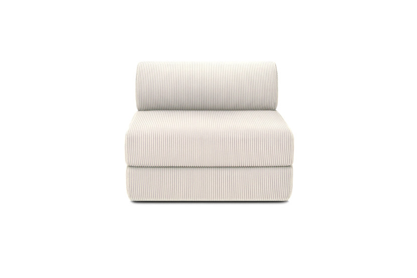 Fauteuil convertible et modulable - Velours côtelé - Blanc