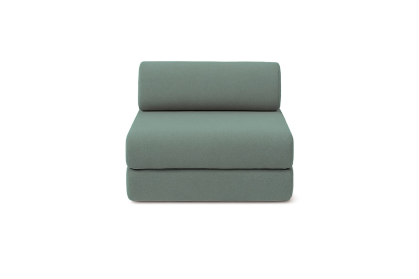 Canapé d'angle convertible 6 places - Tissu lisse - Vert