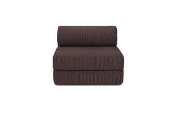 Fauteuil convertible et modulable - Velours côtelé - Marron