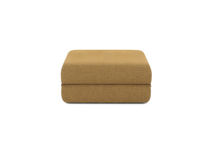 Canapé d'angle 6 places - 3 modules convertibles : Canapé 3 places + Fauteuil + Pouf - Tissu tweed Jaune