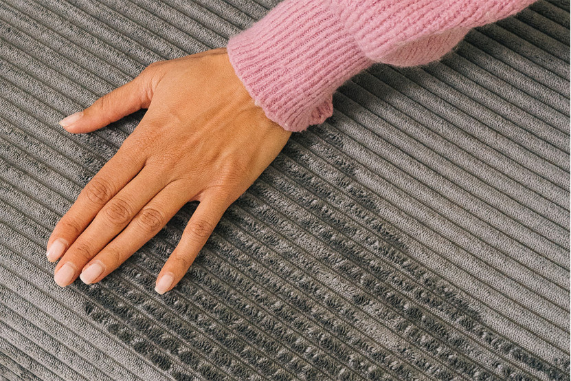 Méridienne convertible et modulable - Velours côtelé - Gris