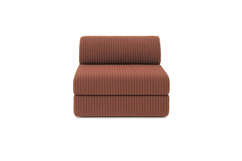 Canapé droit convertible 3 places - Velours côtelé XL - Terracotta