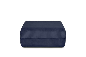 Pouf convertible et modulable - Velours côtelé - Bleu