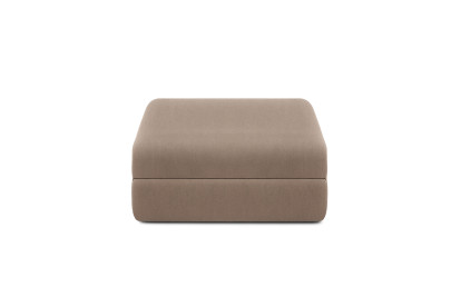 Pouf convertible et modulable - Tissu lisse Marron