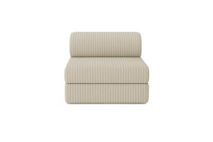 Canapé d'angle 6 places - 3 modules convertibles : Canapé 3 places + Fauteuil + Pouf - Velours côtelé XL Beige