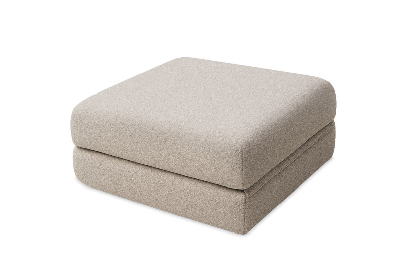 Canapé d'angle convertible 6 places - Tissu imperméable - Gris