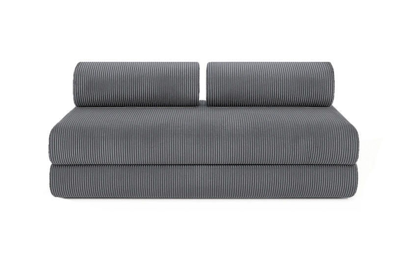 Canapé d'angle convertible 4 places - Velours côtelé - Gris