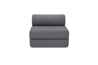 Fauteuil convertible et modulable - Velours côtelé - Gris