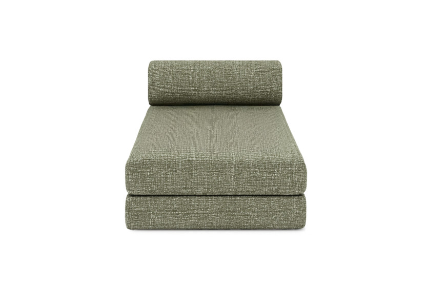 Canapé d'angle convertible 5 places - Tissu tweed - Vert