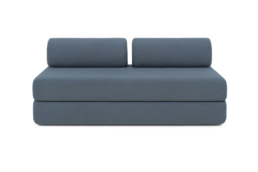 Canapé d'angle convertible 6 places - Tissu lisse - Bleu