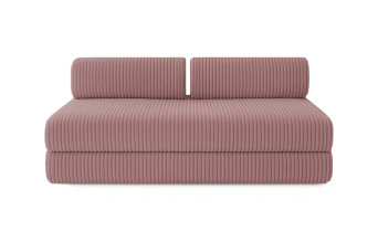 Canapé droit convertible 3 places - Velours côtelé XL - Rose