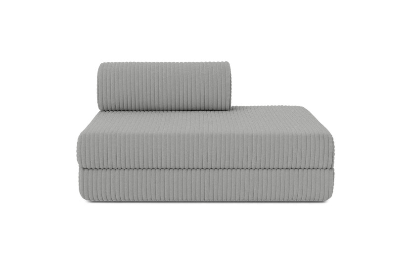 Canapé d'angle convertible 5 places - Velours côtelé XL - Gris clair