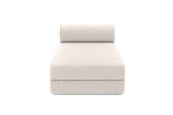 Méridienne convertible et modulable - Velours côtelé - Blanc