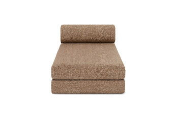 Méridienne convertible et modulable - Tissu tweed - Marron