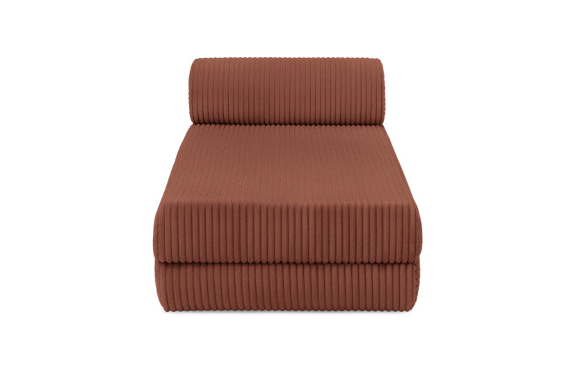 Canapé d'angle convertible 6 places - Velours côtelé XL - Terracotta
