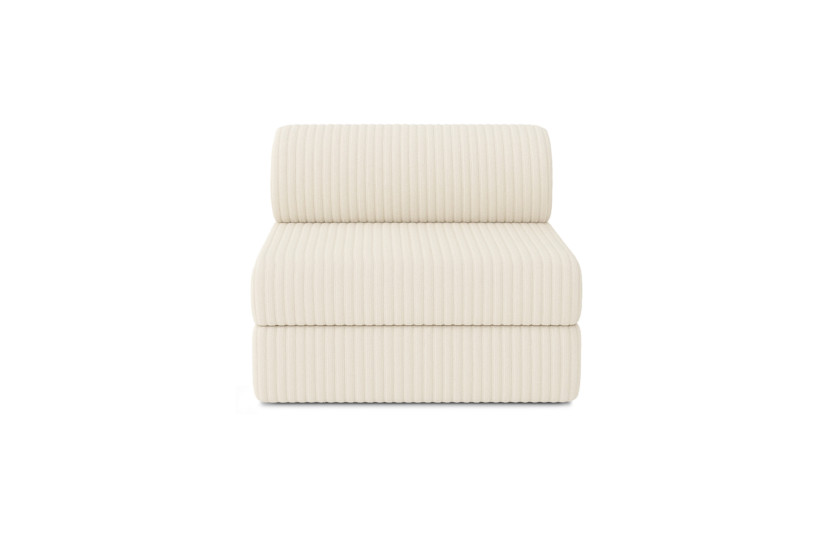 Canapé droit convertible 3 places - Velours côtelé XL - Blanc