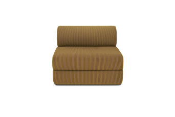 Fauteuil convertible et modulable - Velours côtelé - Jaune