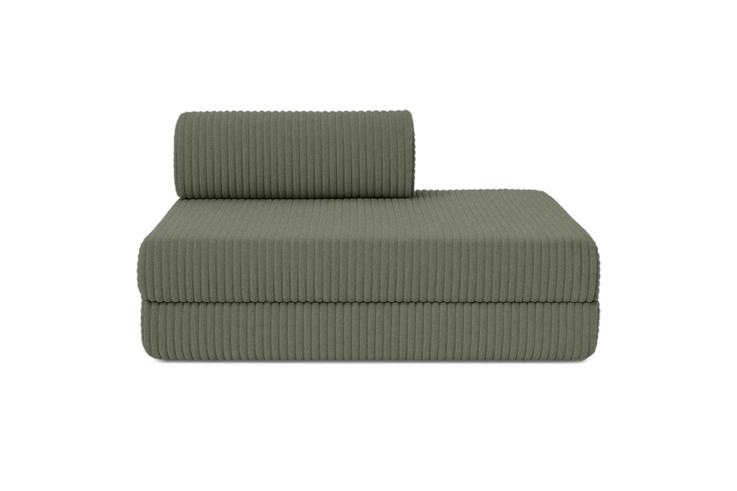 Canapé droit convertible et modulable 2 places - Velours côtelé XL - Vert