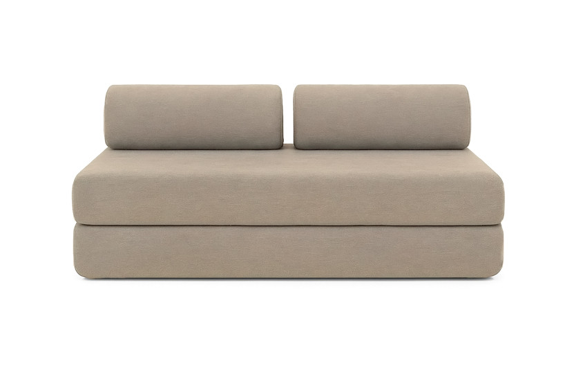 Canapé d'angle convertible 4 places - Tissu lisse - Taupe