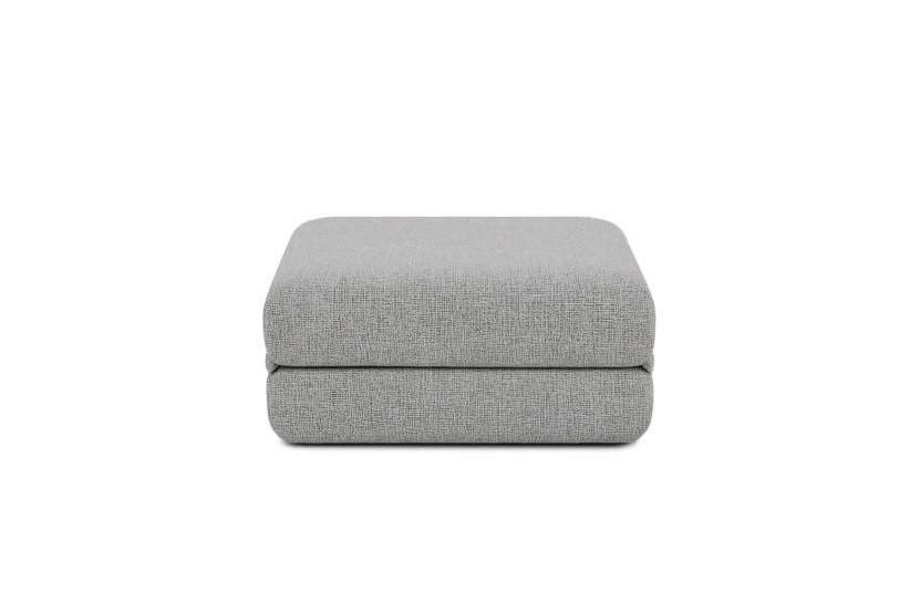Canapé d'angle convertible 6 places - Tissu tweed - Gris
