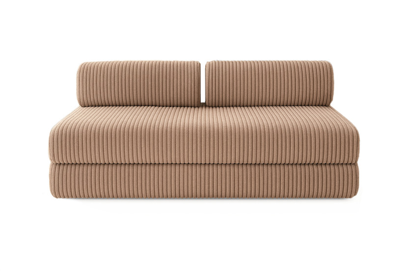 Canapé droit convertible 4 places - Velours côtelé XL - Marron