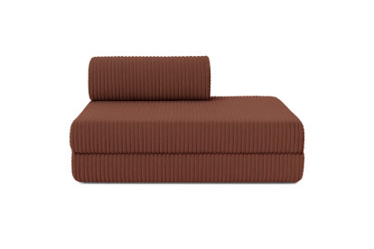 Canapé 3 places - 2 modules convertibles : Canapé 2 places + Fauteuil - Velours côtelé XL Terracotta