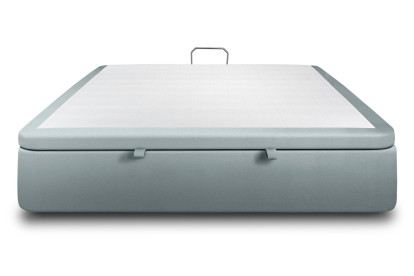 Sommier Coffre 140x200 cm - Velours - Gris bleuté