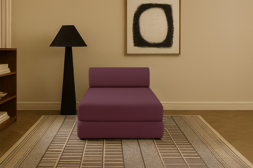 Méridienne convertible et modulable - Tissu lisse - Rouge