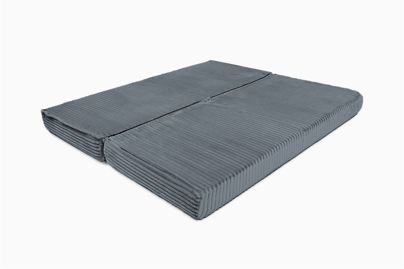 Canapé droit convertible et modulable 2 places - Velours côtelé XL - Gris