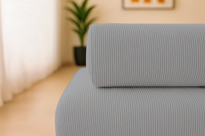 Fauteuil convertible et modulable - Velours côtelé - Gris clair