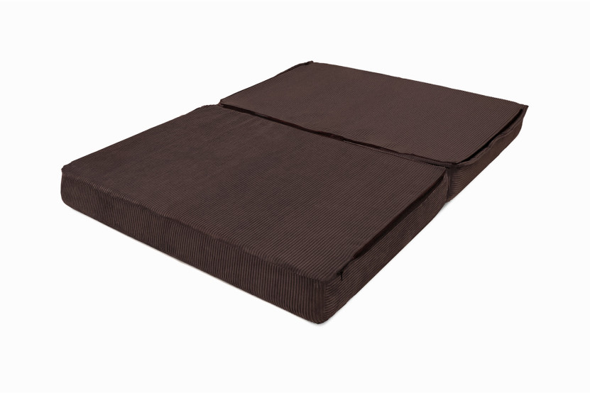 Canapé droit convertible et modulable 2 places - Velours côtelé - Marron
