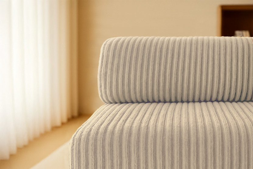 Canapé droit convertible et modulable 2 places - Velours côtelé XL - Taupe