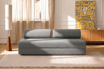 Canapé 3 places convertible et modulable - Tissu lisse Gris