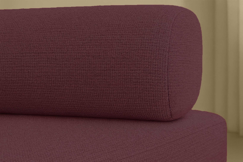 Canapé droit convertible 3 places - Tissu lisse - Rouge