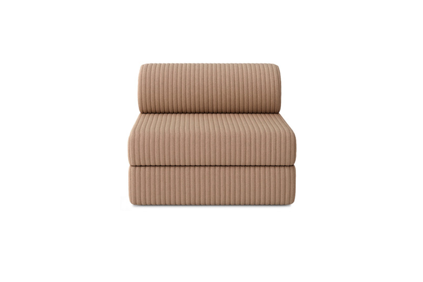 Canapé droit convertible 3 places - Velours côtelé XL - Marron