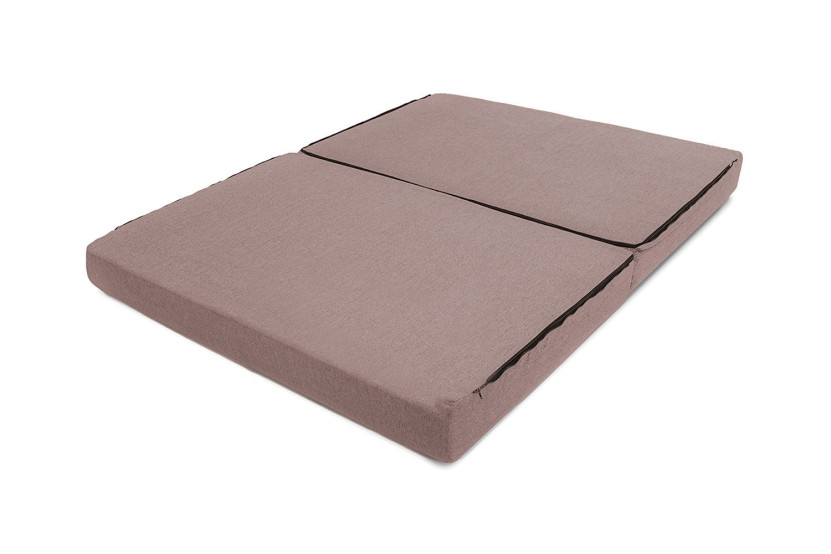 Canapé droit convertible et modulable 2 places - Tissu lisse - Rose