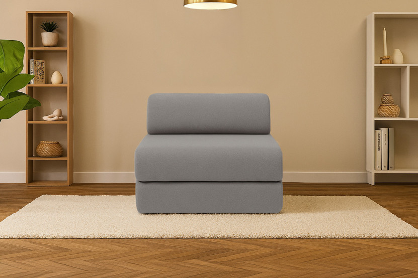 Fauteuil convertible et modulable - Tissu lisse - Gris