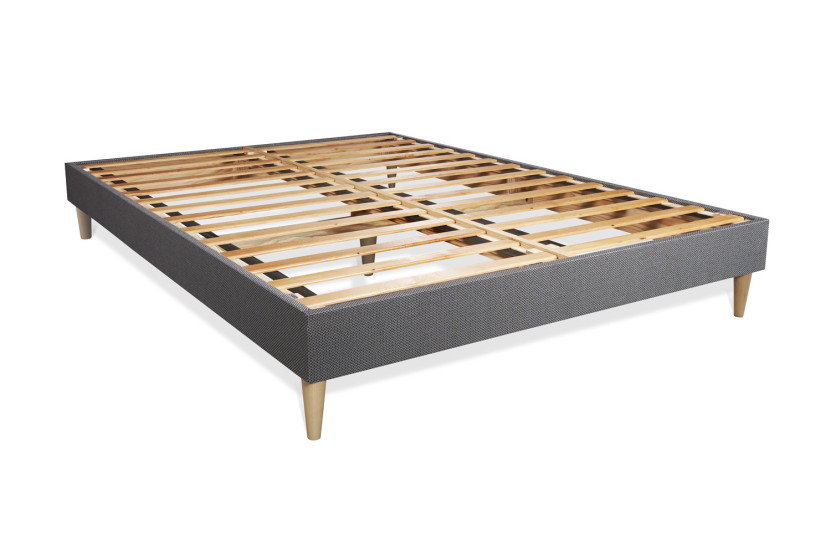Ensemble Matelas Sommier 160x190 cm - Sommier Gris (en kit) - Actilatex Touch