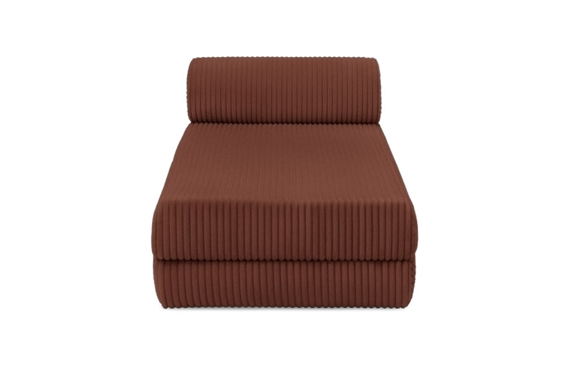 Méridienne convertible et modulable - Velours côtelé XL Terracotta