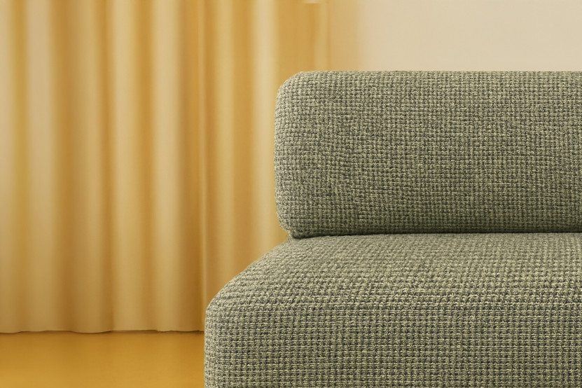 Canapé 2 places convertible et modulable - Tissu tweed Vert