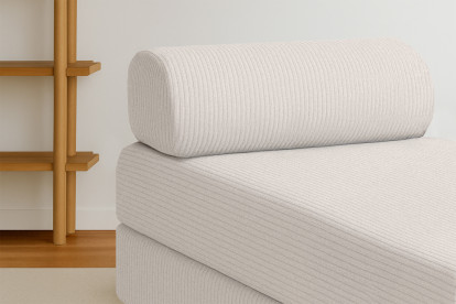 Méridienne convertible et modulable - Velours côtelé Blanc