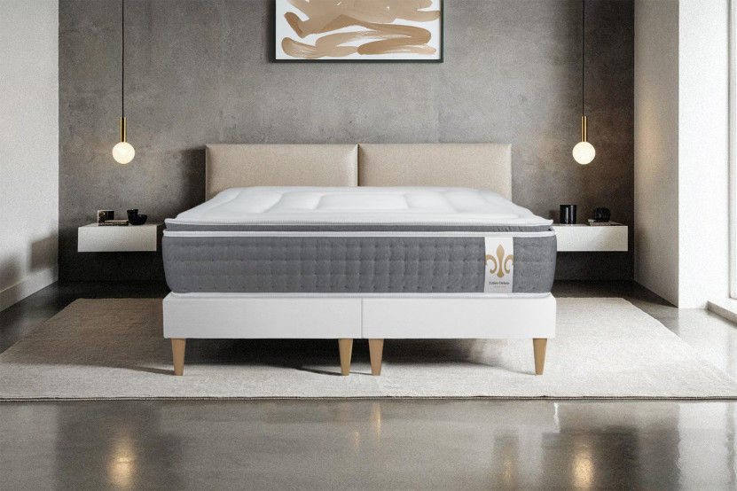 Ensemble Matelas Sommier 160x200 cm - 2 Sommiers Blanc - Vingt-Six PLUS