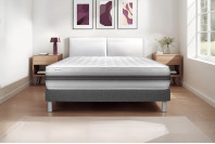 Ensemble Matelas Sommier 90x190 cm - Sommier Gris (déjà monté) - Vitalmemo Back Ensemble Matelas Sommier 90x190 cm - Sommier Gris (déjà monté) - Vitalmemo Back