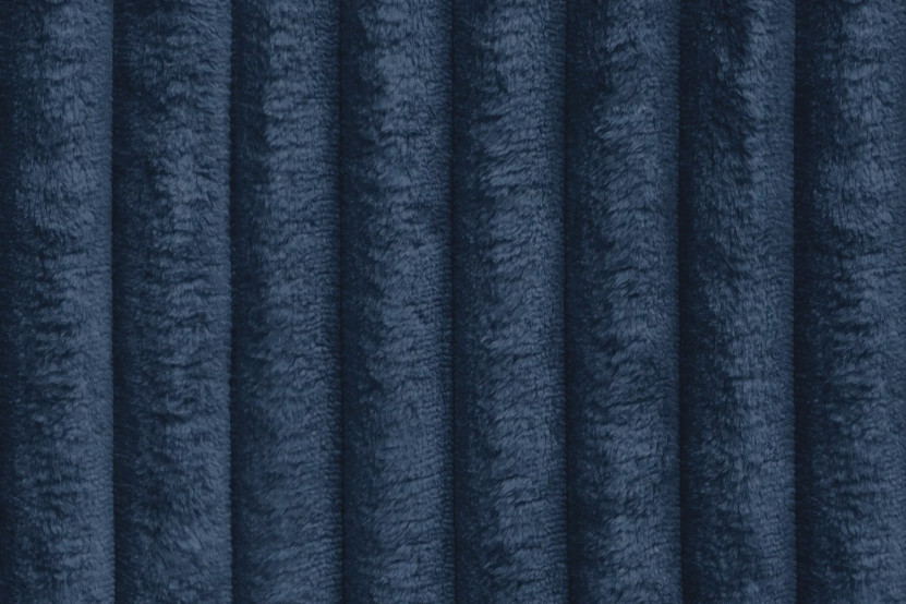 Canapé d'angle 6 places - 3 modules convertibles : Canapé 3 places + Fauteuil + Pouf - Velours côtelé XL Bleu