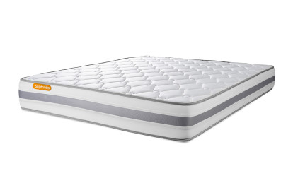 Ensemble Matelas Sommier 140x190 cm - Sommier Blanc (en kit) - Memo Spring
