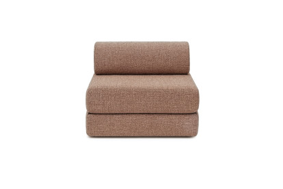 Canapé 6 places - 3 modules convertibles : Canapé 3 places + Fauteuil + Pouf - Tissu tweed Rouge